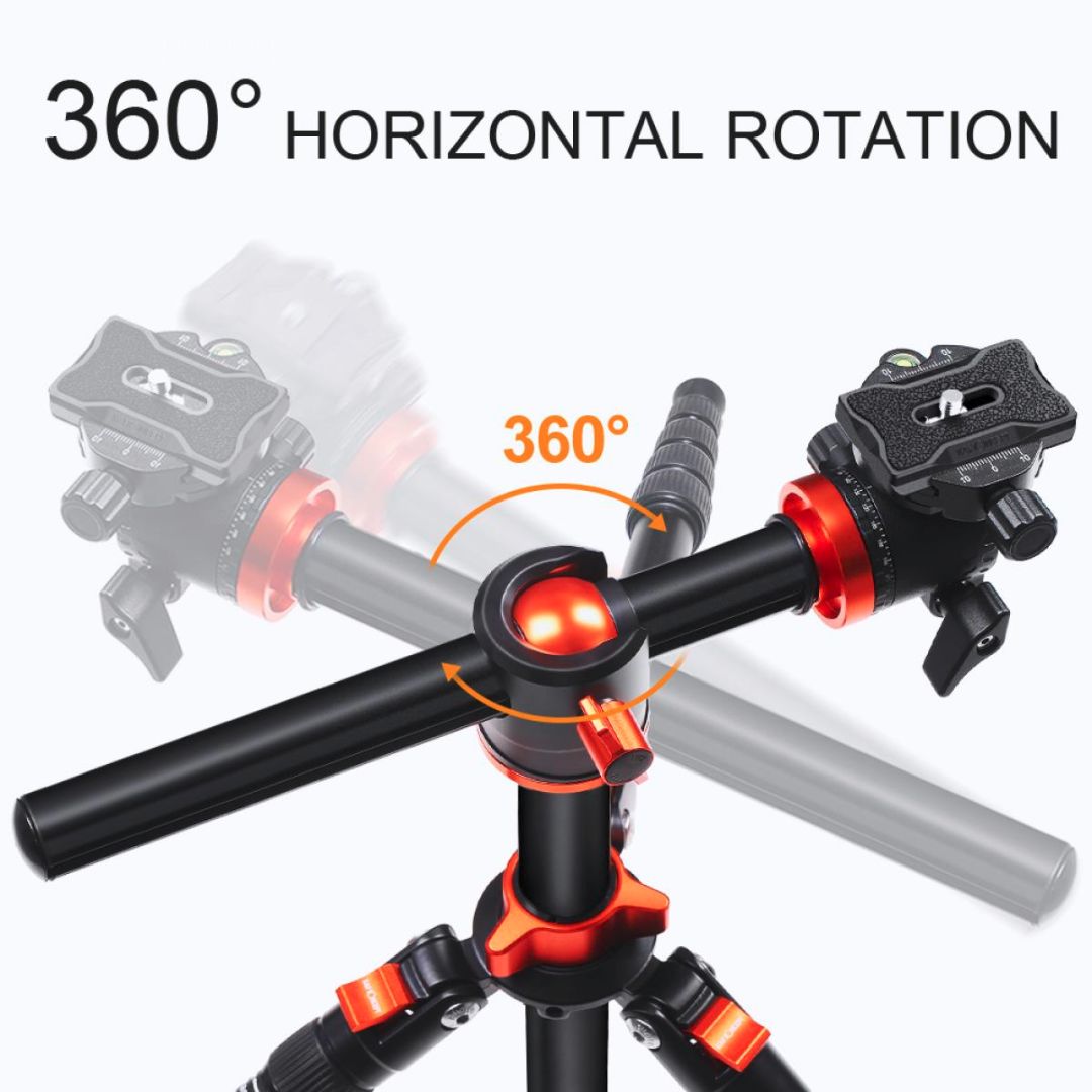 K&F Concept 1.7m 10kg Aluminijum Tripod Transverse Center Column KF09.085V7 - 2